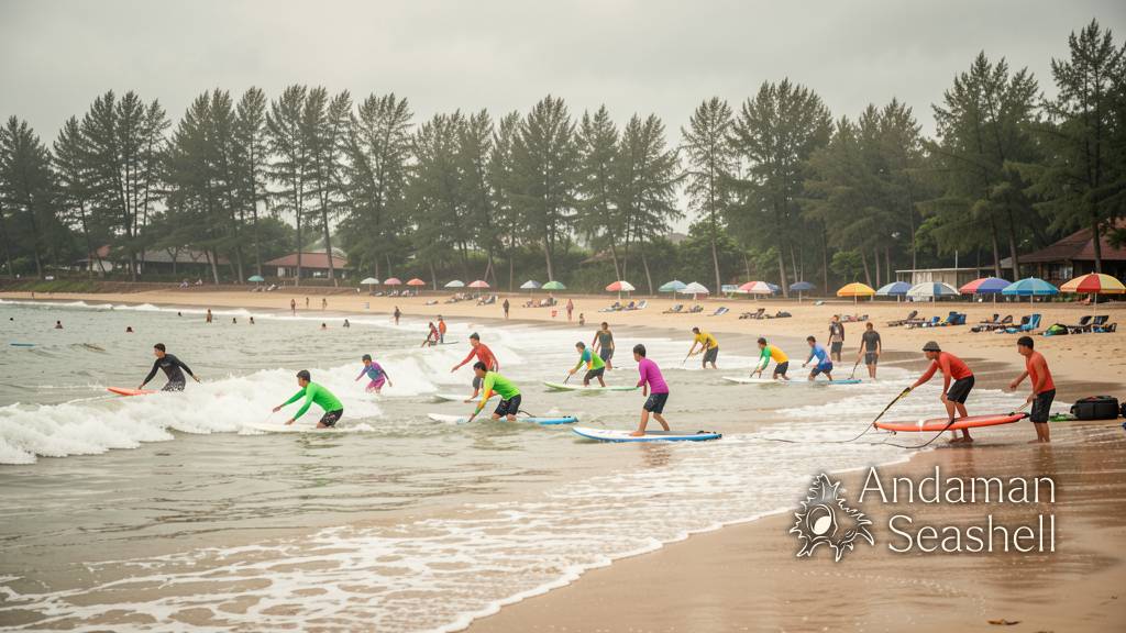 ผู้เข้าร่วมโปรแกรม Surf Therapy เรียนรู้สมดุลในคลื่นมรสุมเขาหลัก