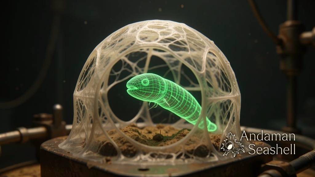 Laser imaging revealing the structure of a larvacean inside its mucus house