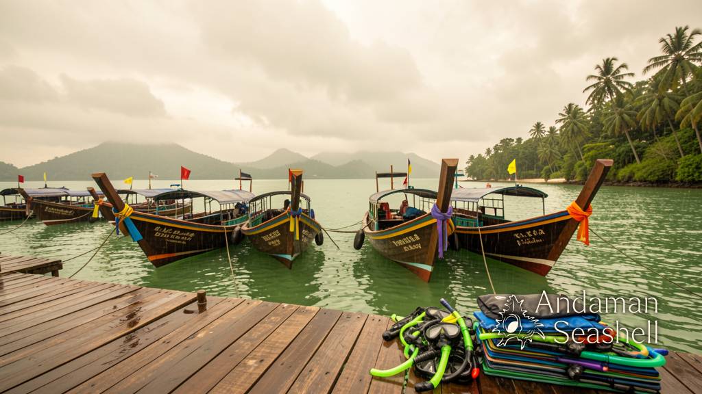 เรือจอดที่ท่าเรือเขาหลักในช่วงกรีนซีซัน