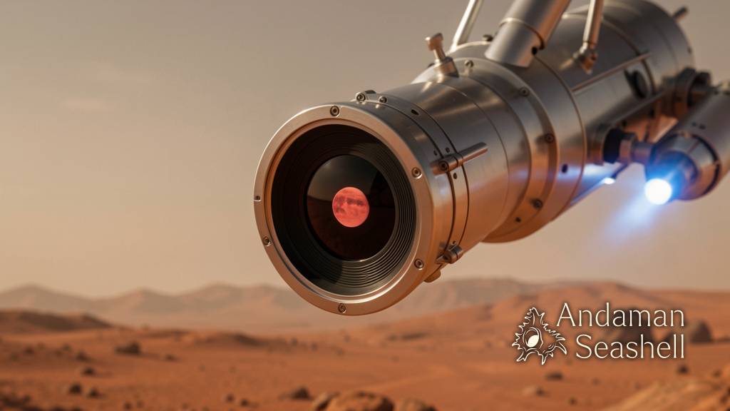 A close technical view of Psyche instruments pointed toward Mars