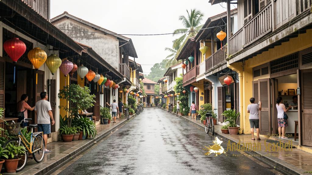 Rain-fresh heritage shophouses in Takua Pa Old Town