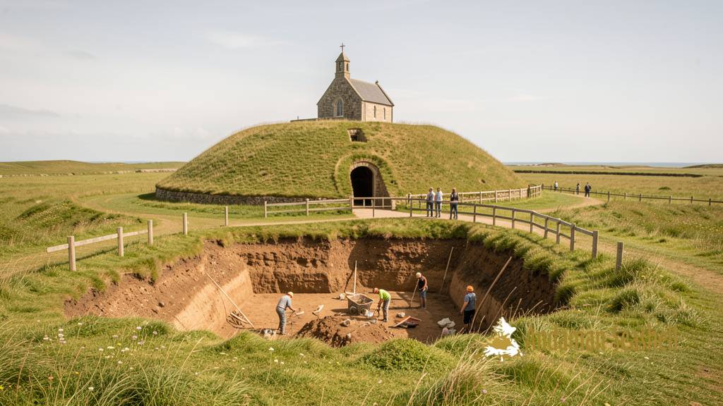 Archaeologists begin a new summer trench opposite La Hougue Bie’s ancient mound in Jersey