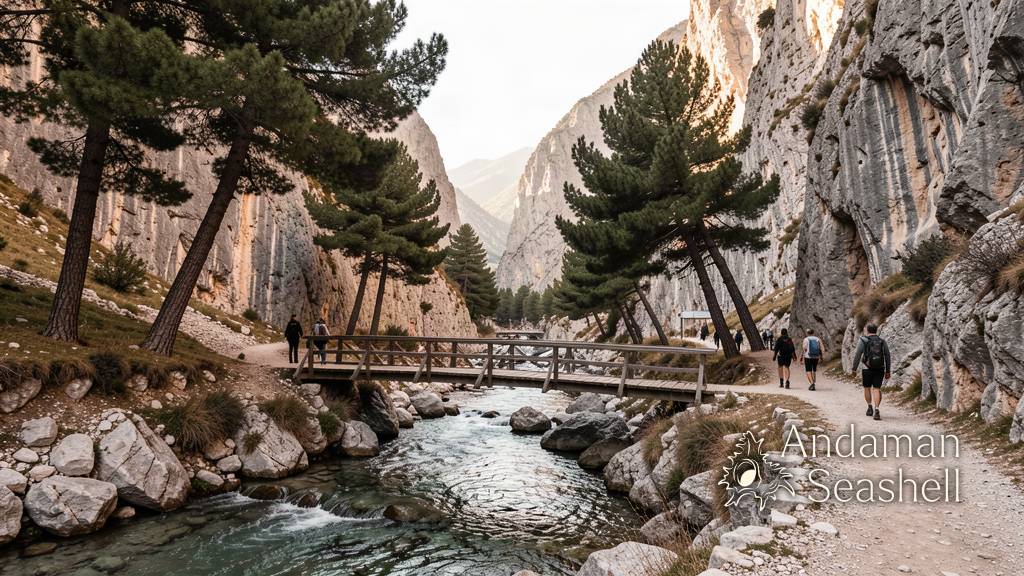 Morning view into the Enipeas Gorge on Mount Olympus