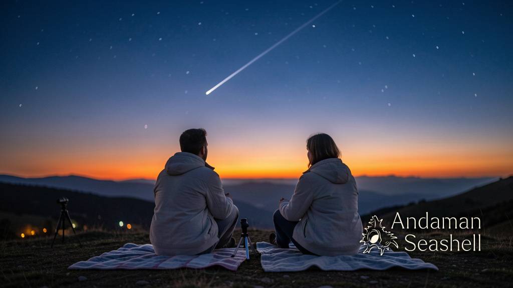 Friends watch the first Perseid meteor appear after eclipse twilight in Spain