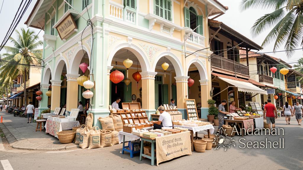Founder behind a curated table of local products in Phuket Old Town