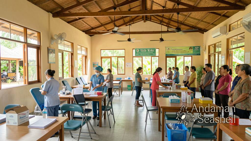 บรรยากาศหน่วยรับบริจาคเลือดเคลื่อนที่ในพังงา