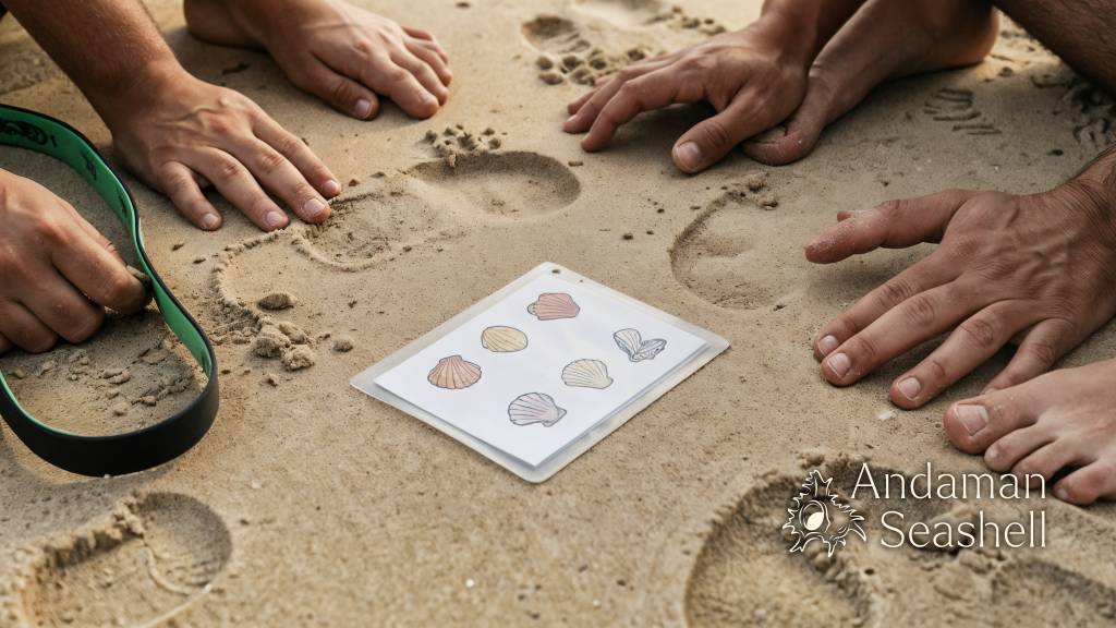 Close detail of the structured five-step surf therapy routine on the sand