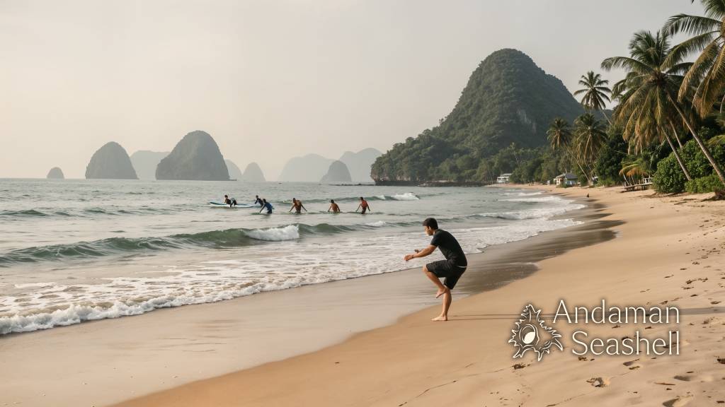 Morning surf therapy orientation on Khao Lak beach