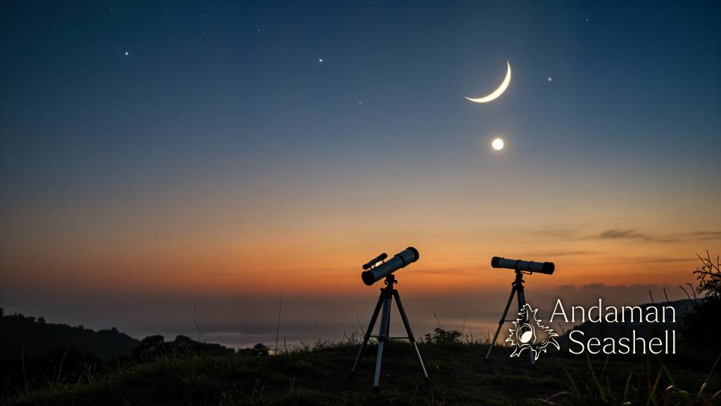 Bright Venus low in the western twilight sky