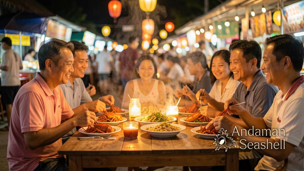 Family-style lobster dinner at a Phuket evening gathering