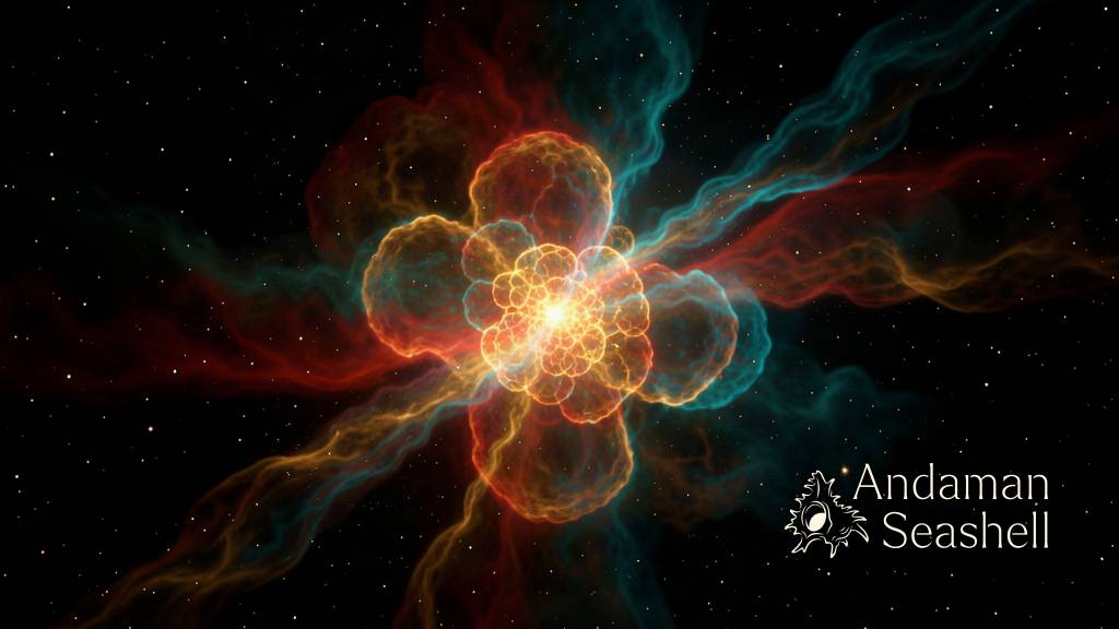 Soft final view of newborn stars shining through calmer dust clouds in deep space