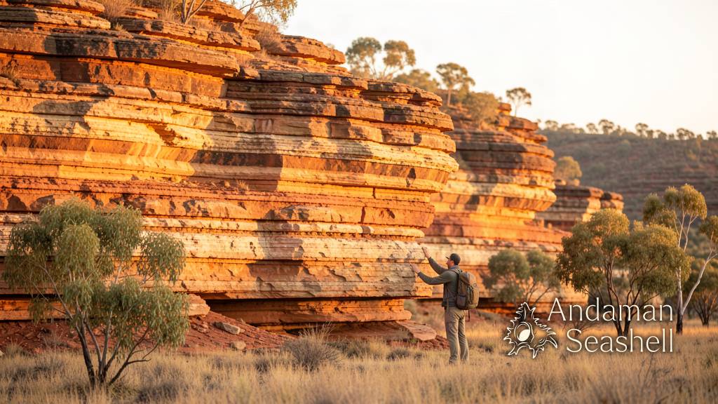 Layered 1.7-billion-year-old sedimentary rock escarpments in Australias Northern Territory outback