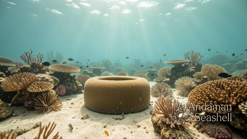 A translucent deep-sea glass sponge glowing pale amber, with a ghostly branching worm spreading through its interior like white veins
