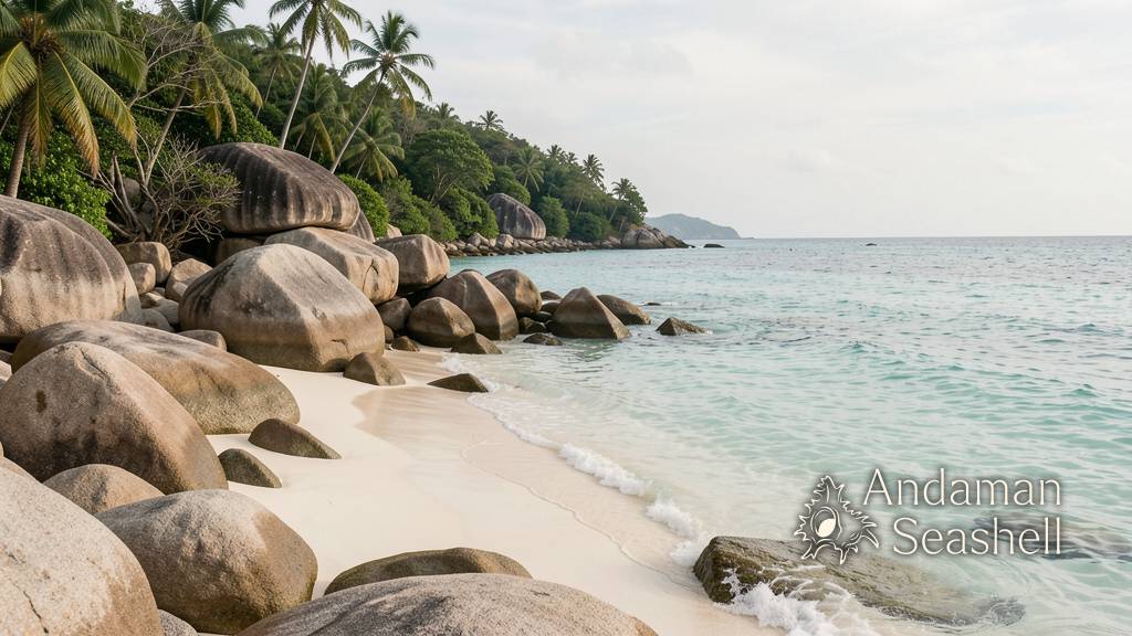 Sheltered granite bay on Ko Similan with pale sand and calm turquoise water, empty of visitors